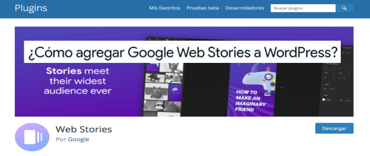 historias de google wordpress